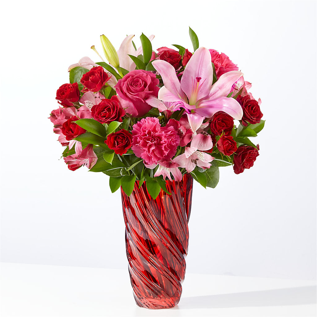 In Love Bouquet with Luxe Swirl Vase – Village Florist, Richmond KY