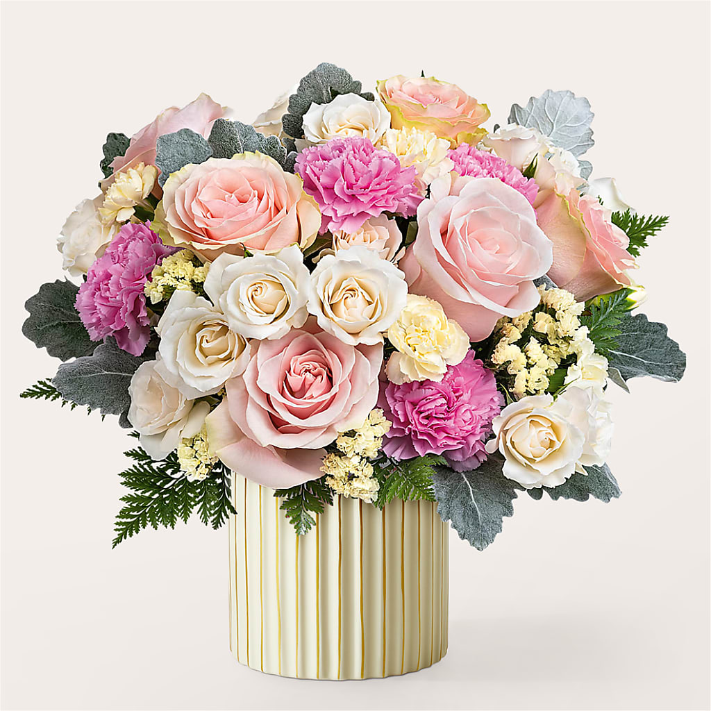 Blissful Moments Bouquet with Ivory Vase – Village Florist, Richmond KY