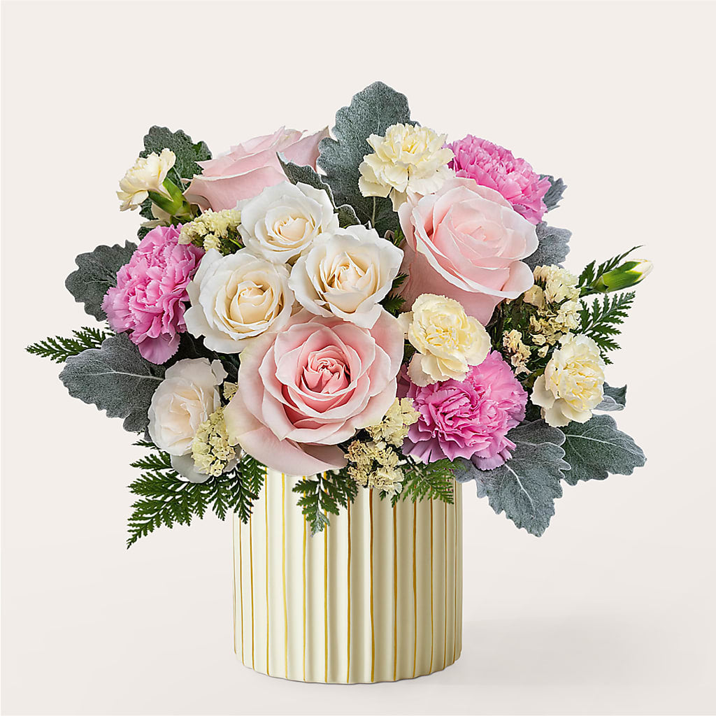 Blissful Moments Bouquet with Ivory Vase – Village Florist, Richmond KY