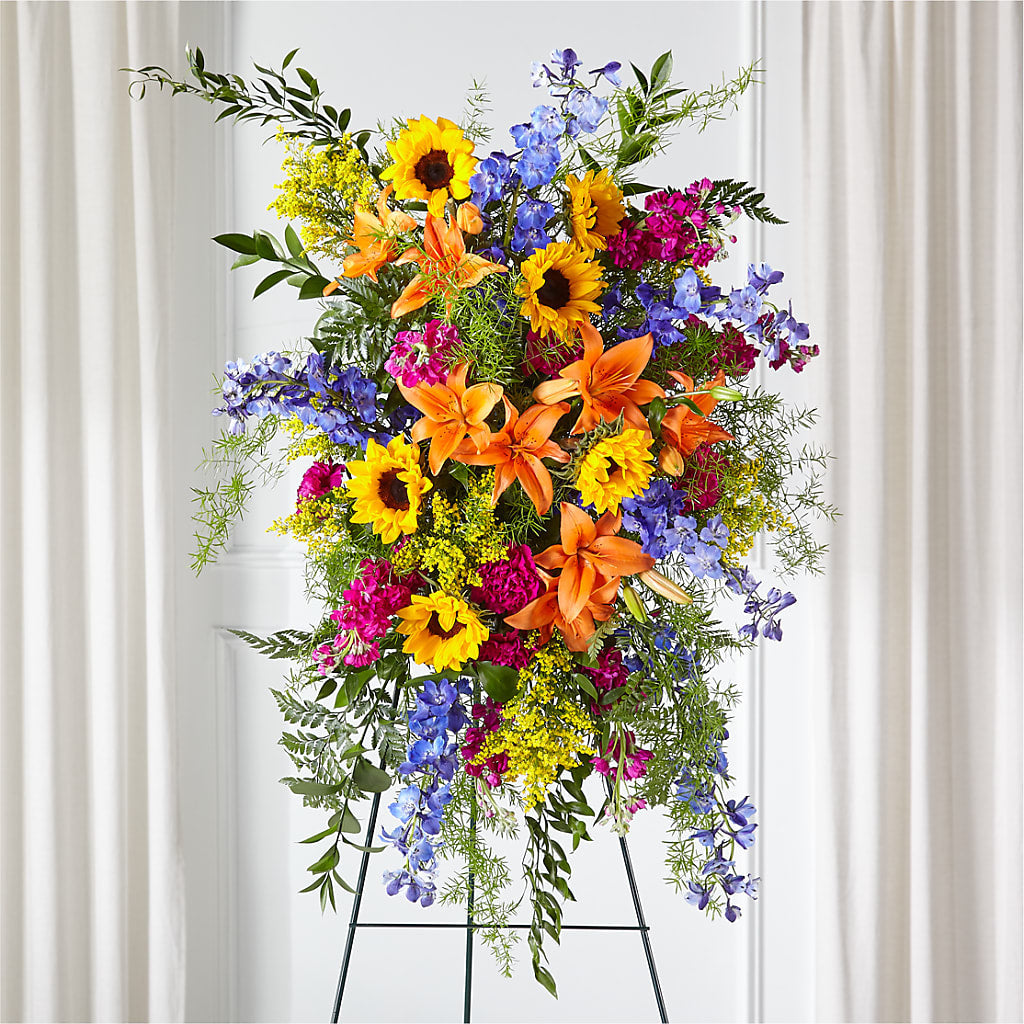 Sunlit Memories Standing Spray (Standard) – Village Florist, Richmond KY