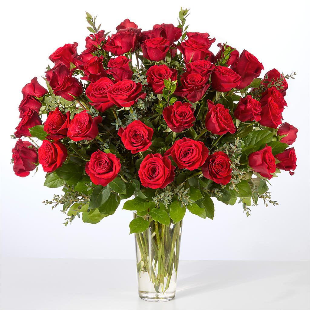 Forever Yours Fifty Stem Red Rose Bouquet – Village Florist, Richmond KY