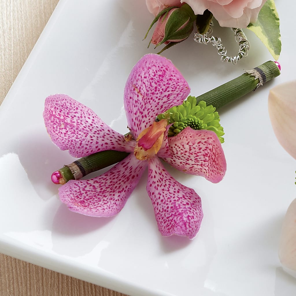 Pink Mokara Boutonniere – Village Florist, Richmond KY