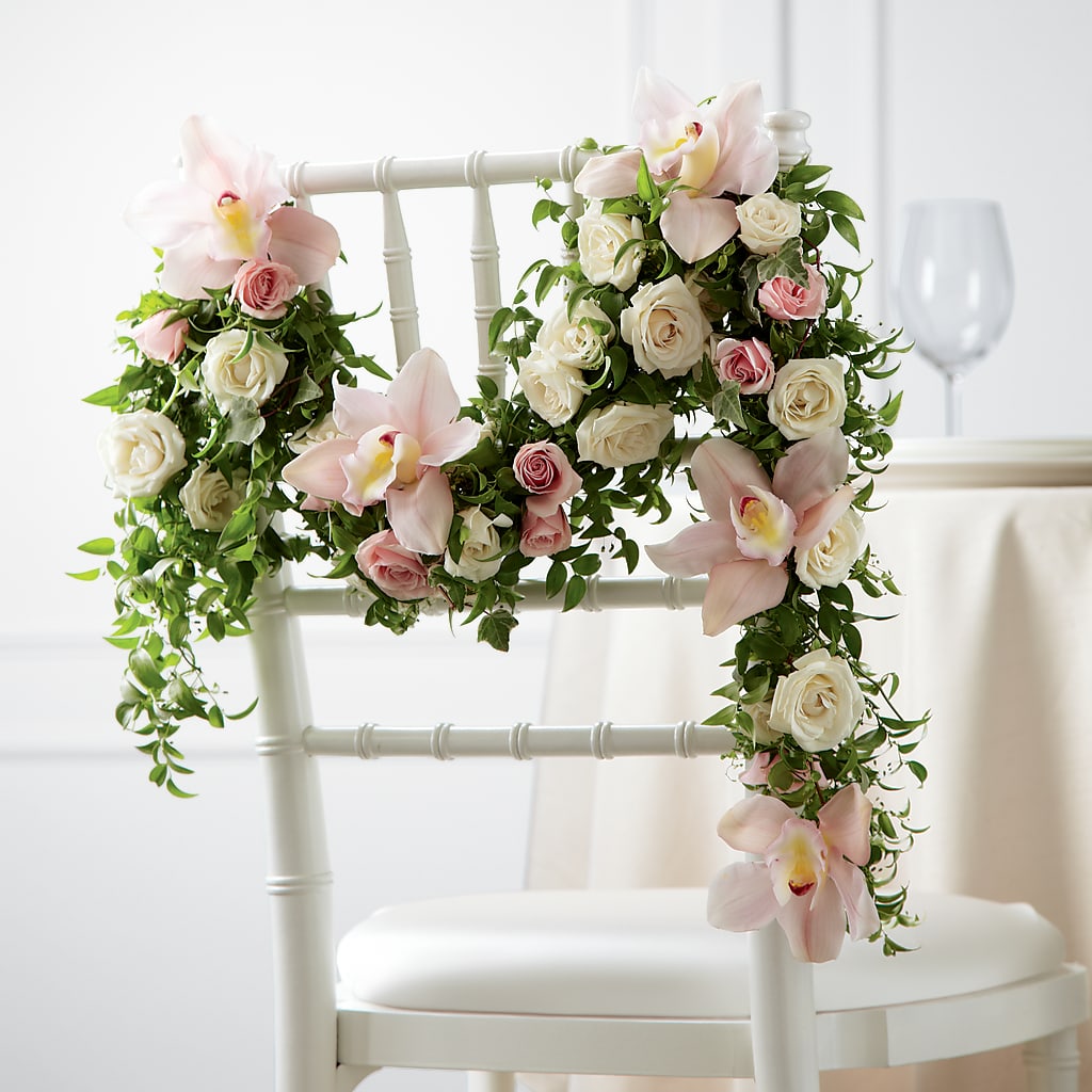 Orchid Rose Chair Décor – Village Florist, Richmond KY