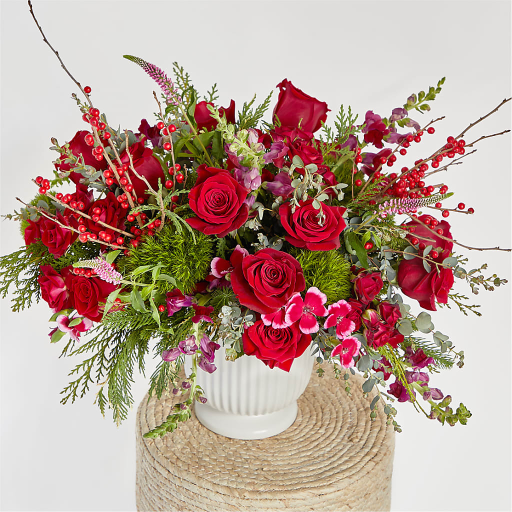 Big Red Bow Bouquet –  Village Florist, Richmond KY