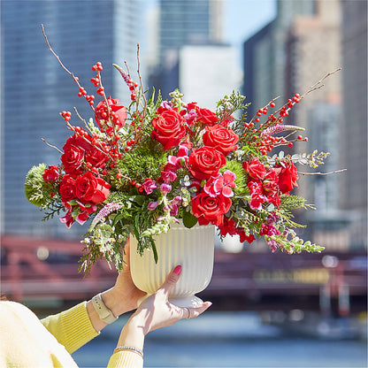 Big Red Bow Bouquet –  Village Florist, Richmond KY