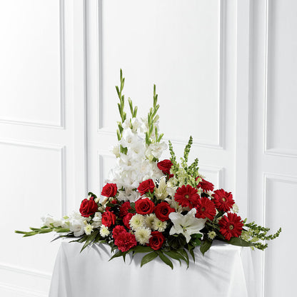 Crimson & White Arrangement –  Village Florist, Richmond KY