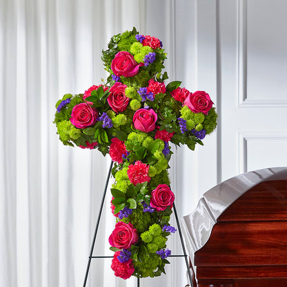 Tribute Rose Floral Cross –  Village Florist, Richmond KY