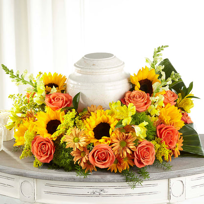 Faithful Sunflower Cremation Adornment –  Village Florist, Richmond KY