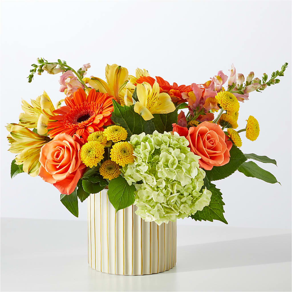 Autumn Sunshine Bouquet with Ivory Vase –  Village Florist, Richmond KY