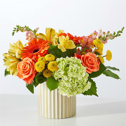 Autumn Sunshine Bouquet with Ivory Vase –  Village Florist, Richmond KY