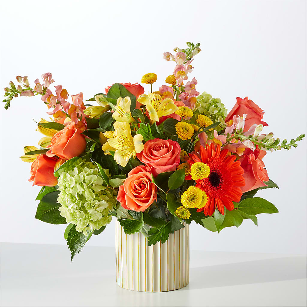 Autumn Sunshine Bouquet with Ivory Vase –  Village Florist, Richmond KY